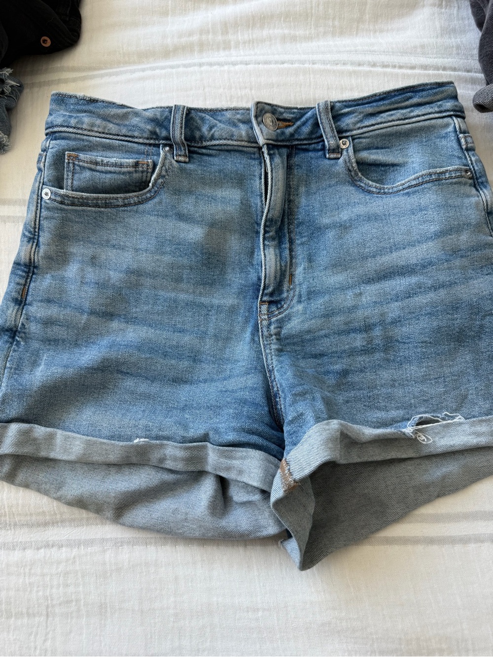 American Eagle Outfitters Light Wash High-Rise Denim Shorts